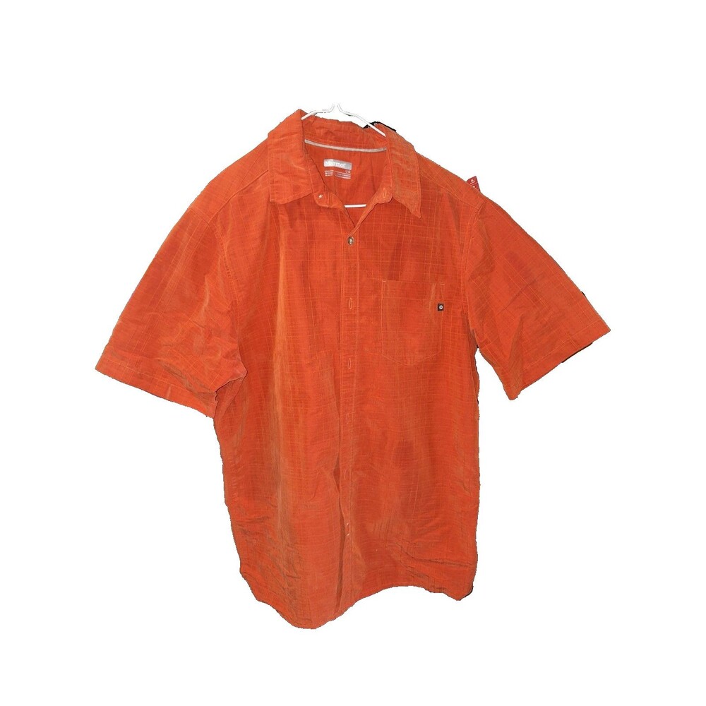 Marmot Men’s Short Sleeve Button-Up Shirt Orange Size L